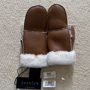 Jocelyn Tan Mittens with Cream Cuffs